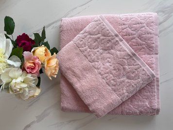 Набір махрових рушників Cotton Area (завитки) COTTON-TOWEL-ZAVYTKY-BORDO фото