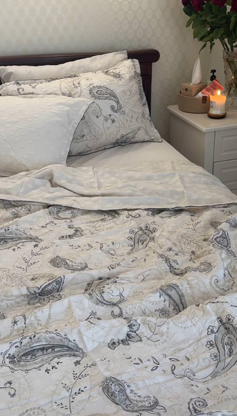 Постільна білизна Sarev Mood Comfort Jianna &mdash; Бежевий та антрацит (Євро) SAREV-MOOD-COMFORT-JIANNA-BEIGEANTHR-EURO фото