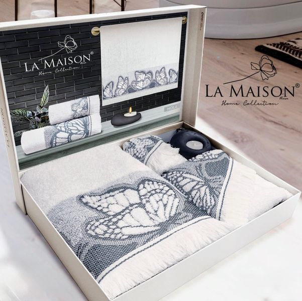 Подарунковий набір рушників La Maison Nola Blue LA-MAISON-NOLA-PINK-SET фото