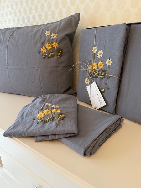 Постільна білизна Saheser Poppy &mdash; Сірий (Євро) SAHESER-POPPY-GREY-EURO фото